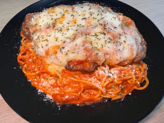 CHICKEN PARM DINNER.